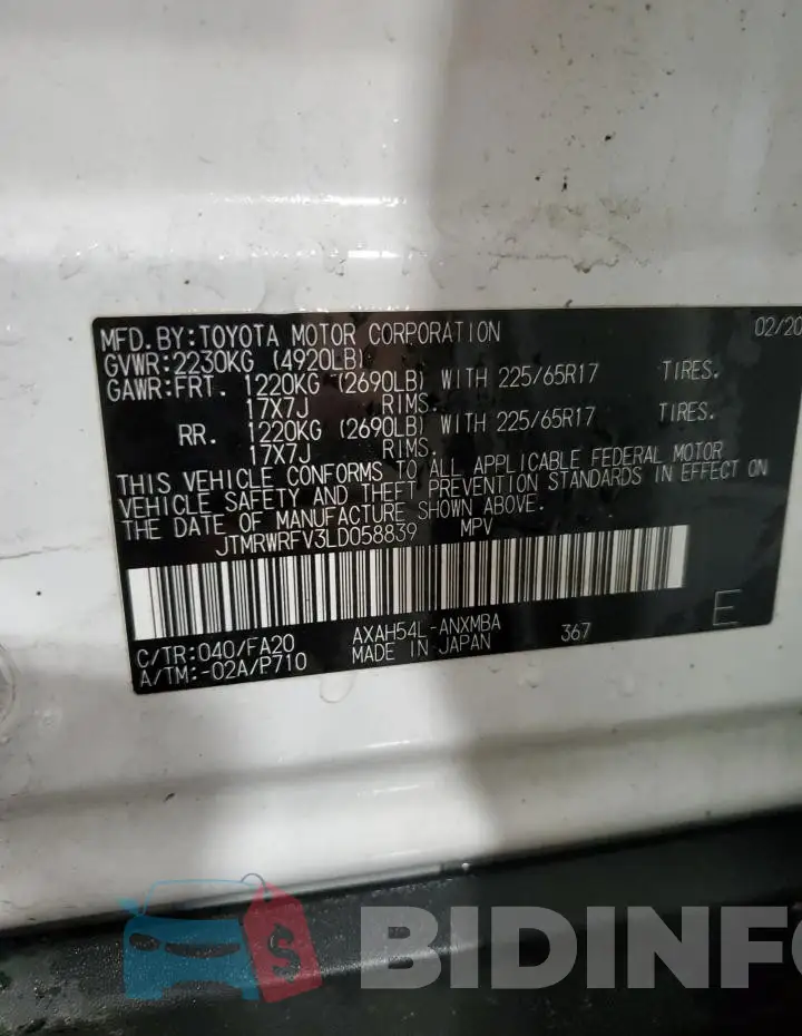 JTMRWRFV3LD058839 Photo# 13