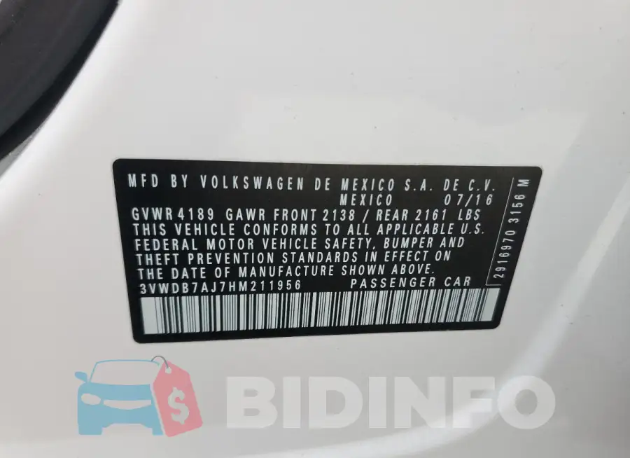 3VWDB7AJ7HM211956 Photo# 12