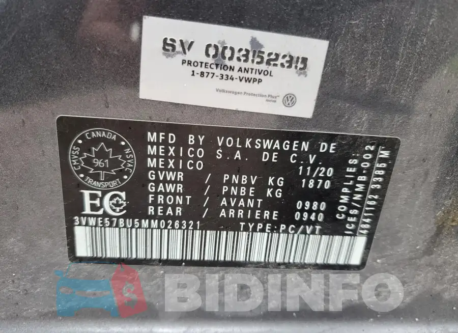 3VWE57BU5MM026321 Photo# 12