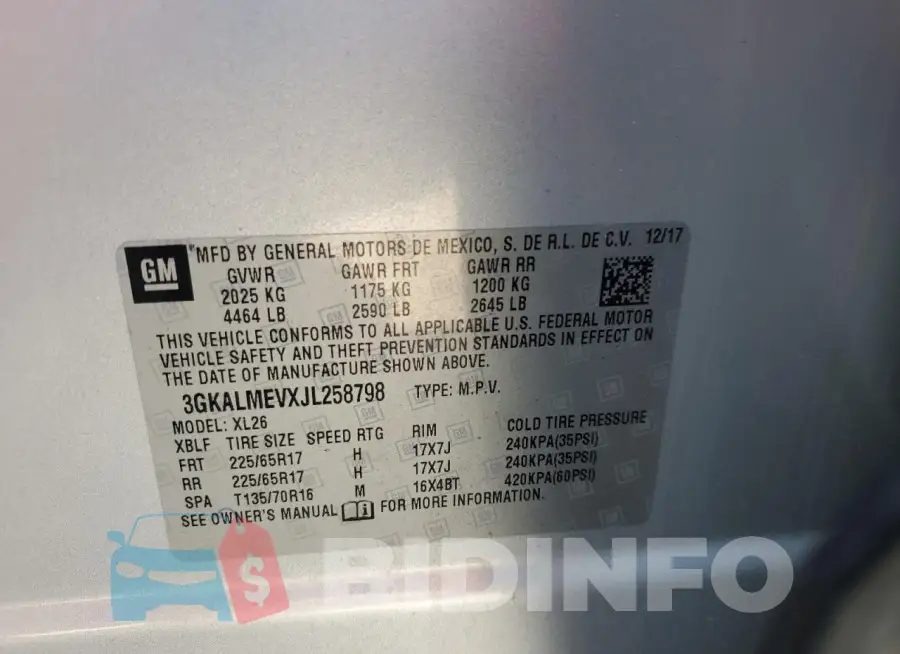 3GKALMEVXJL258798 Photo# 13