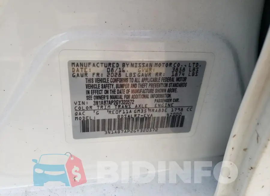 3N1AB7AP2GY320572 Photo# 12