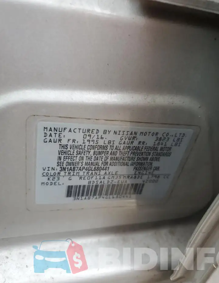 3N1AB7AP4GL680441 Photo# 13