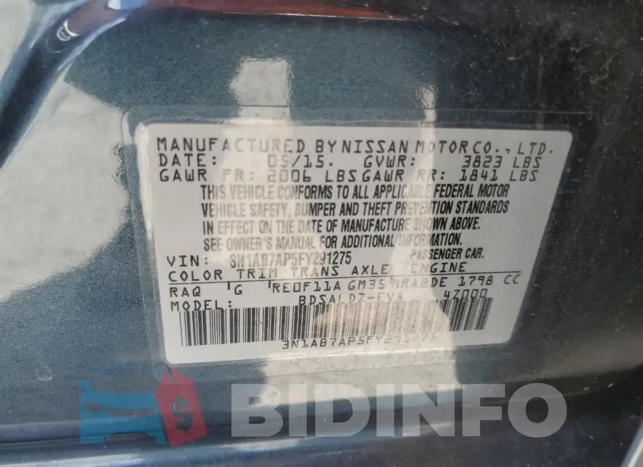 3N1AB7AP5FY291275 Photo# 12