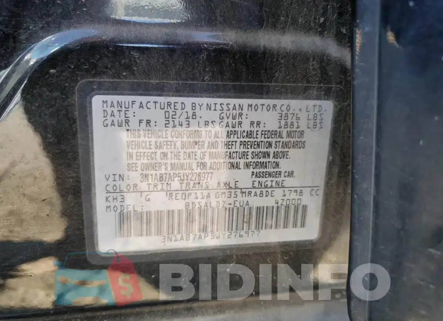3N1AB7AP5JY276977 Photo# 12