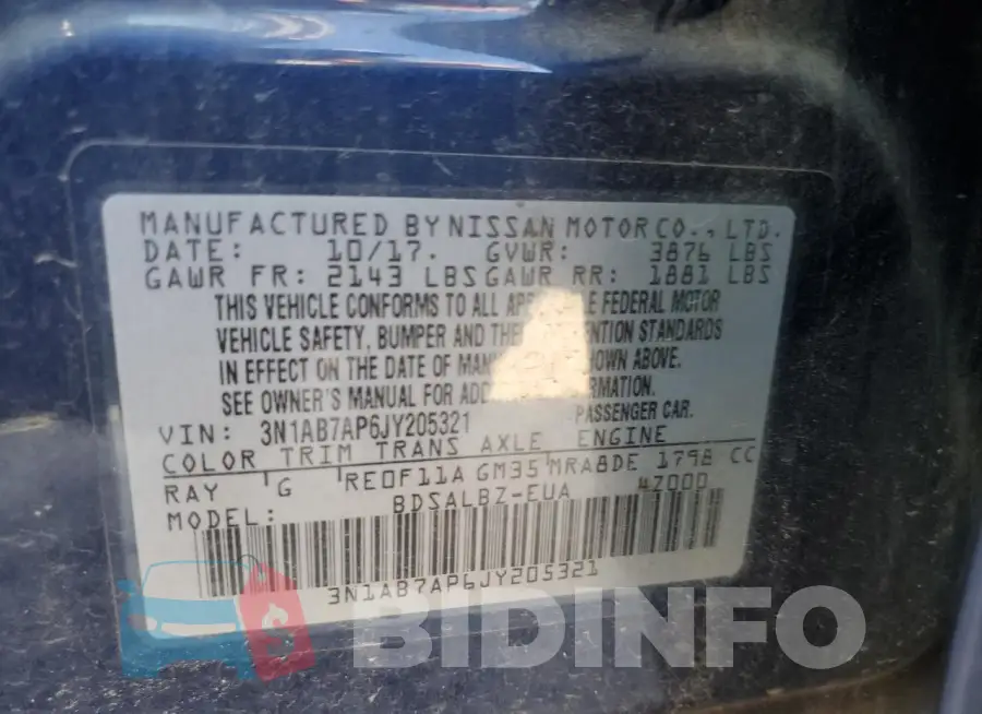 3N1AB7AP6JY205321 Photo# 12