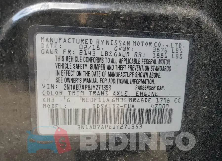 3N1AB7AP8JY271353 Photo# 13