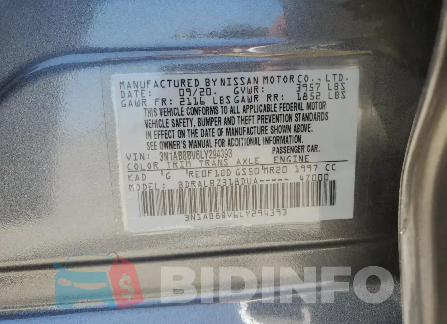3N1AB8BV6LY294393 Photo# 12