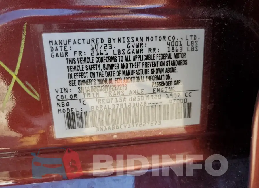 3N1AB8CV3RY227273 Photo# 12
