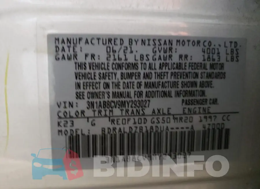 3N1AB8CV9MY293027 Photo# 13