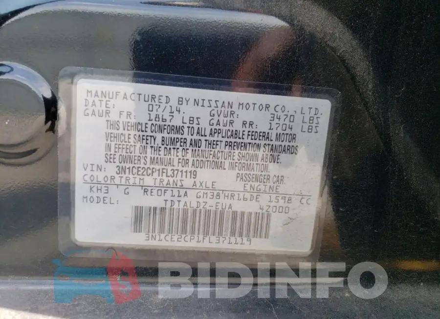 3N1CE2CP1FL371119 Photo# 13