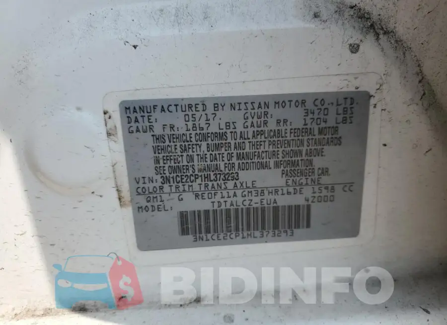 3N1CE2CP1HL373293 Photo# 12