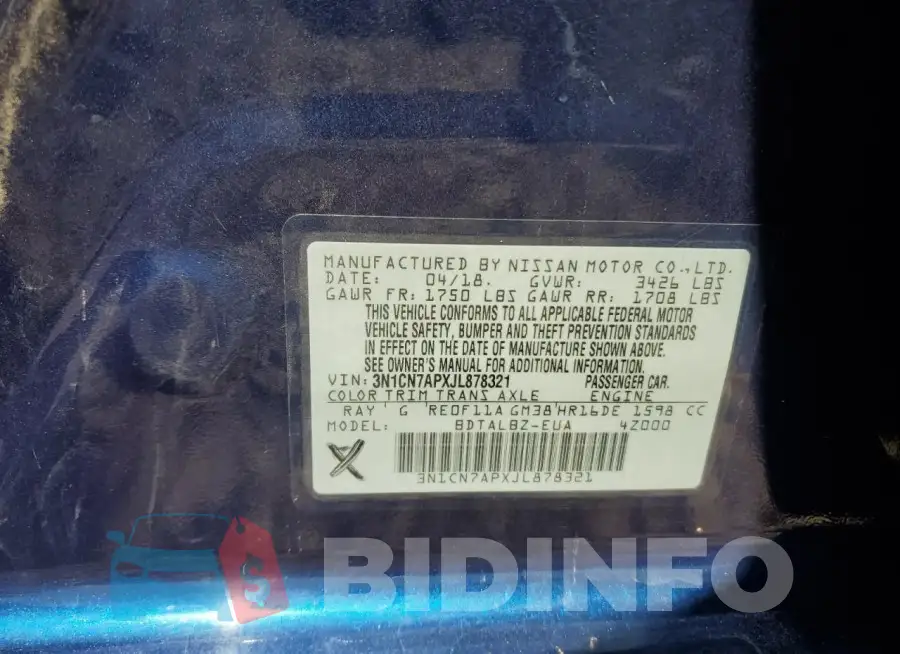 3N1CN7APXJL878321 Photo# 13