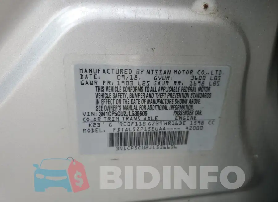 3N1CP5CU2JL536606 Photo# 13