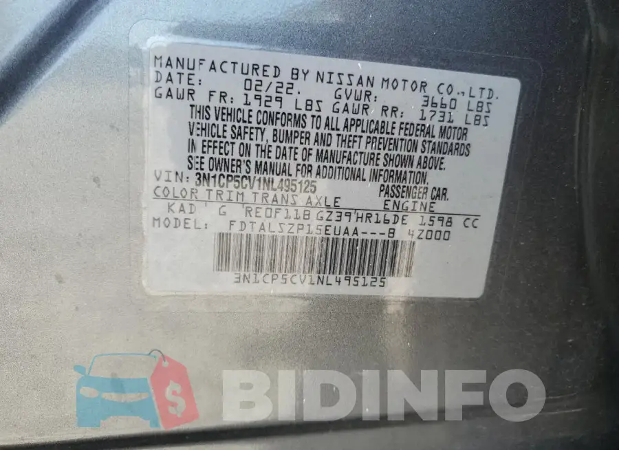 3N1CP5CV1NL495125 Photo# 13