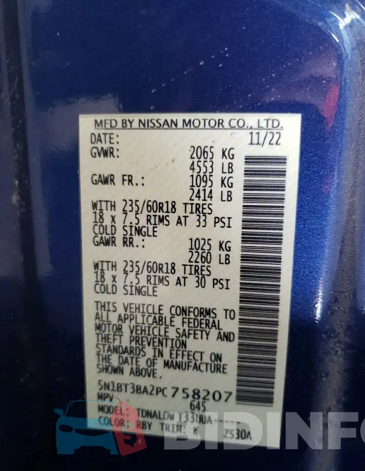 5N1BT3BA2PC758207 Photo# 14