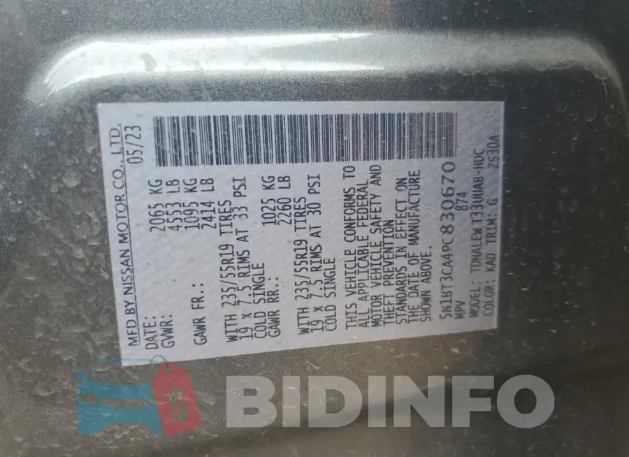 5N1BT3CA4PC830670 Photo# 12