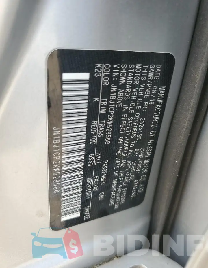 JN1BJ1CP2KW529568 Photo# 13