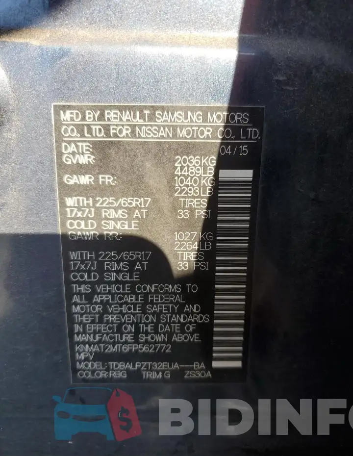 KNMAT2MT6FP562772 Photo# 13