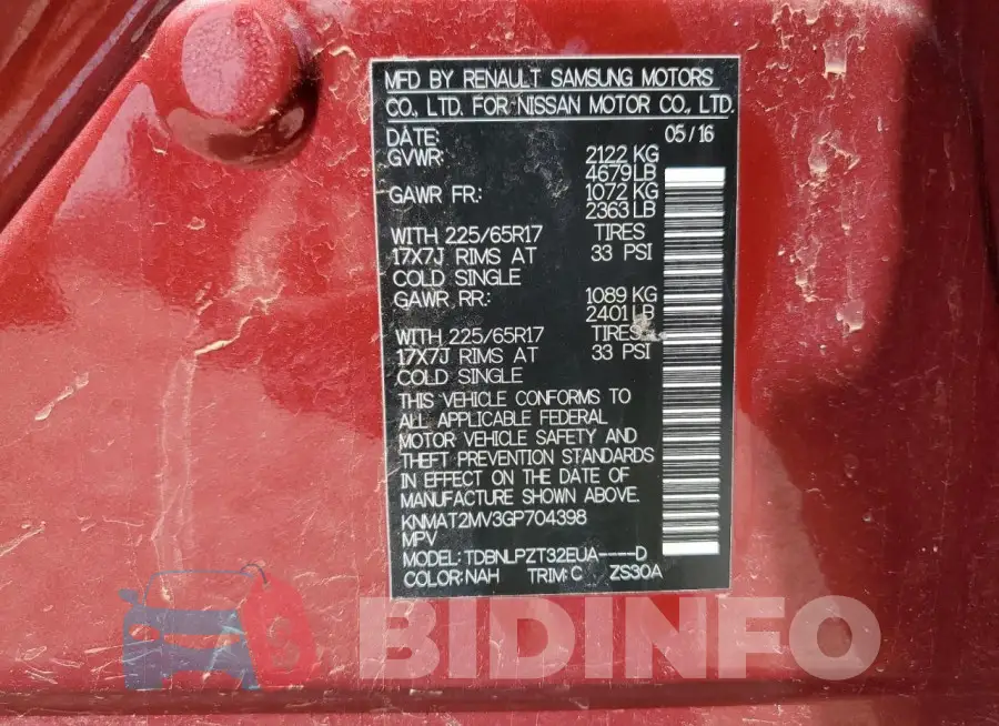KNMAT2MV3GP704398 Photo# 14