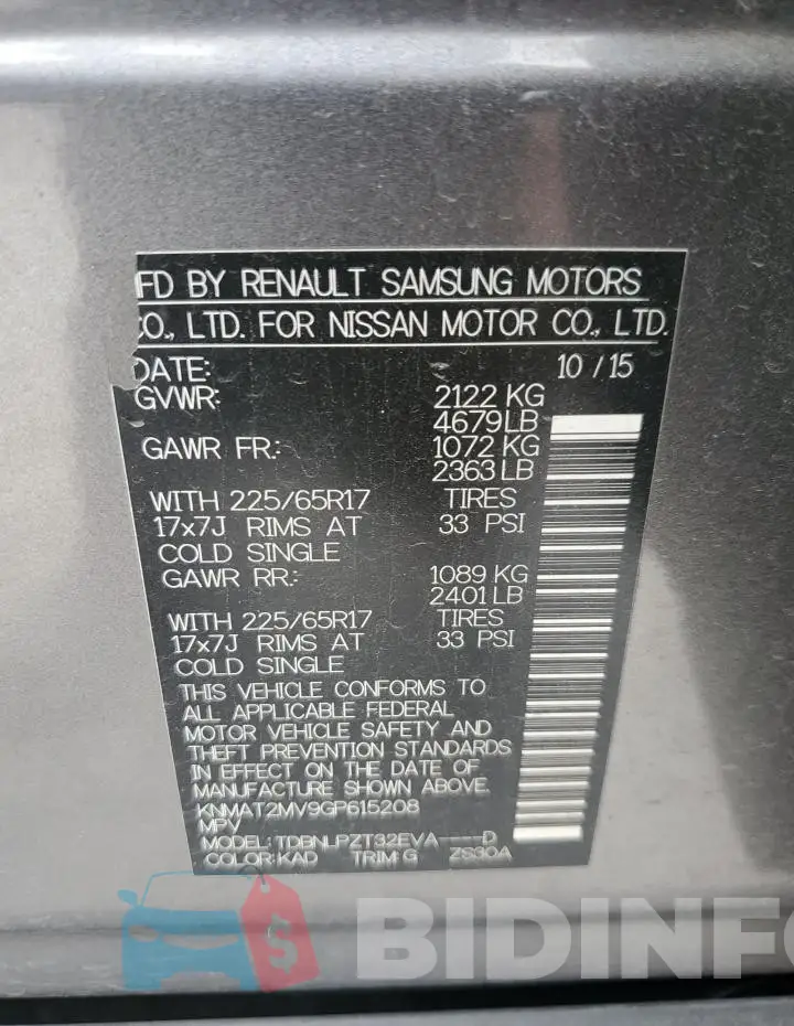 KNMAT2MV9GP615208 Photo# 14