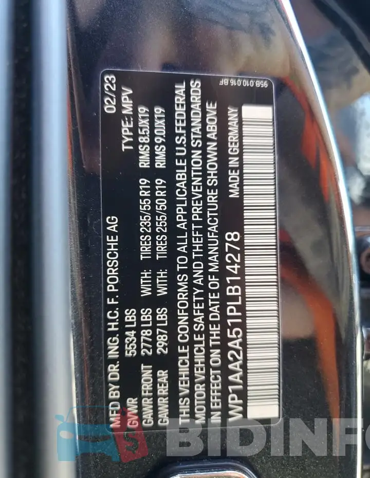 WP1AA2A51PLB14278 Photo# 13