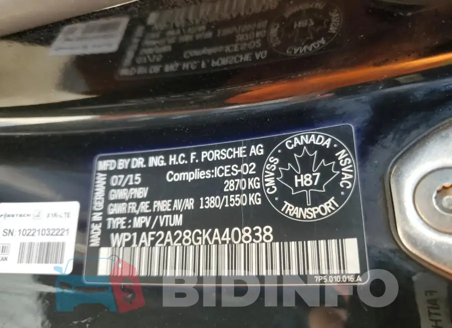 WP1AF2A28GKA40838 Photo# 13