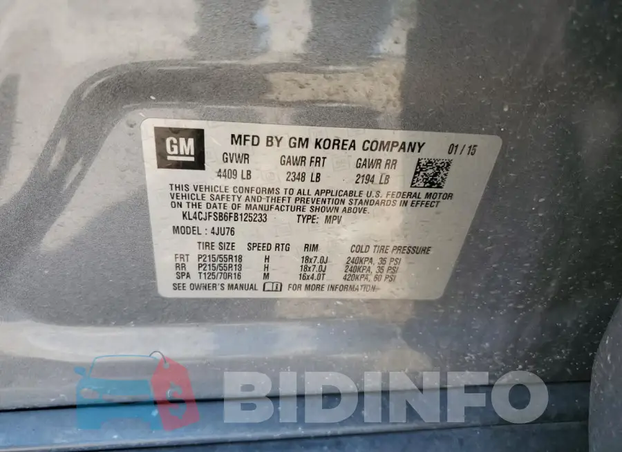KL4CJFSB6FB125233 Photo# 12