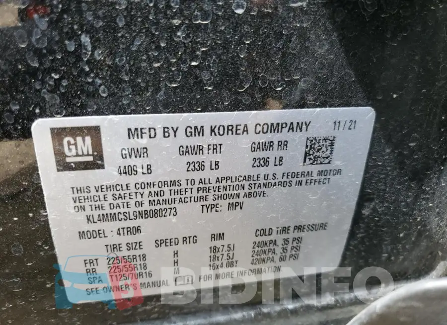 KL4MMCSL9NB080273 Photo# 12