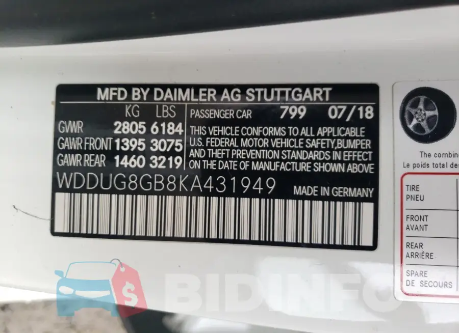 WDDUG8GB8KA431949 Photo# 13