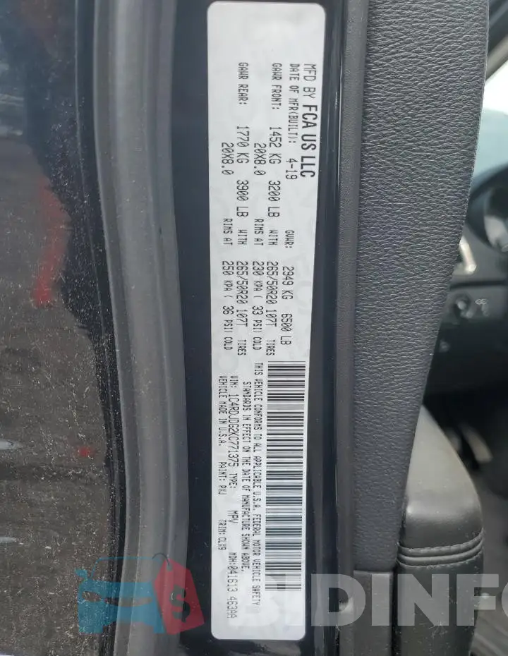 1C4RDJDG2KC771375 Photo# 14