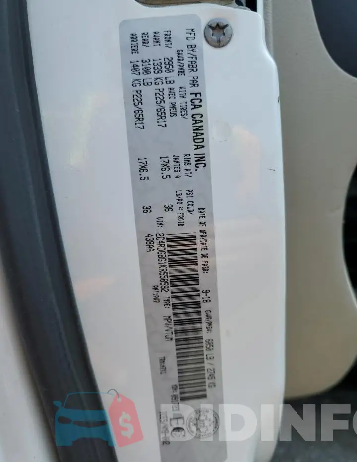 2C4RDGBG1KR558592 Photo# 13