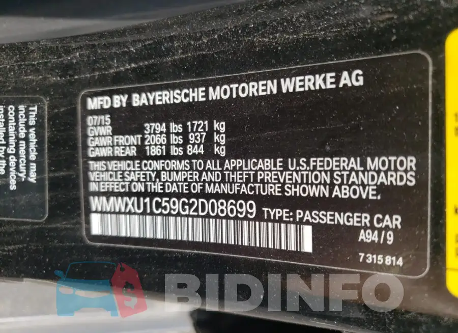 WMWXU1C59G2D08699 Photo# 12