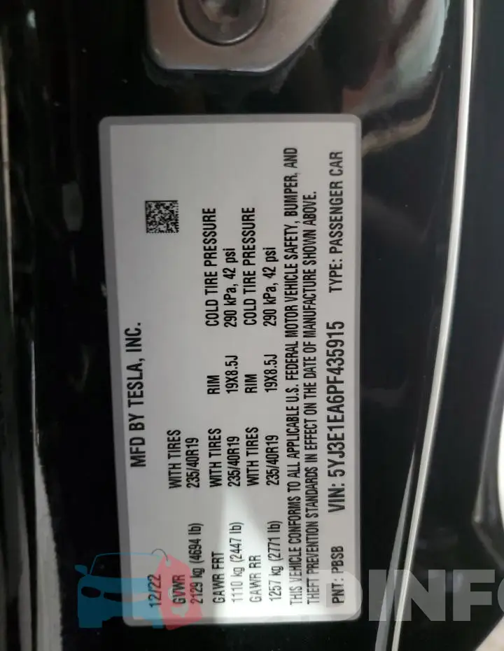 5YJ3E1EA6PF435915 Photo# 12