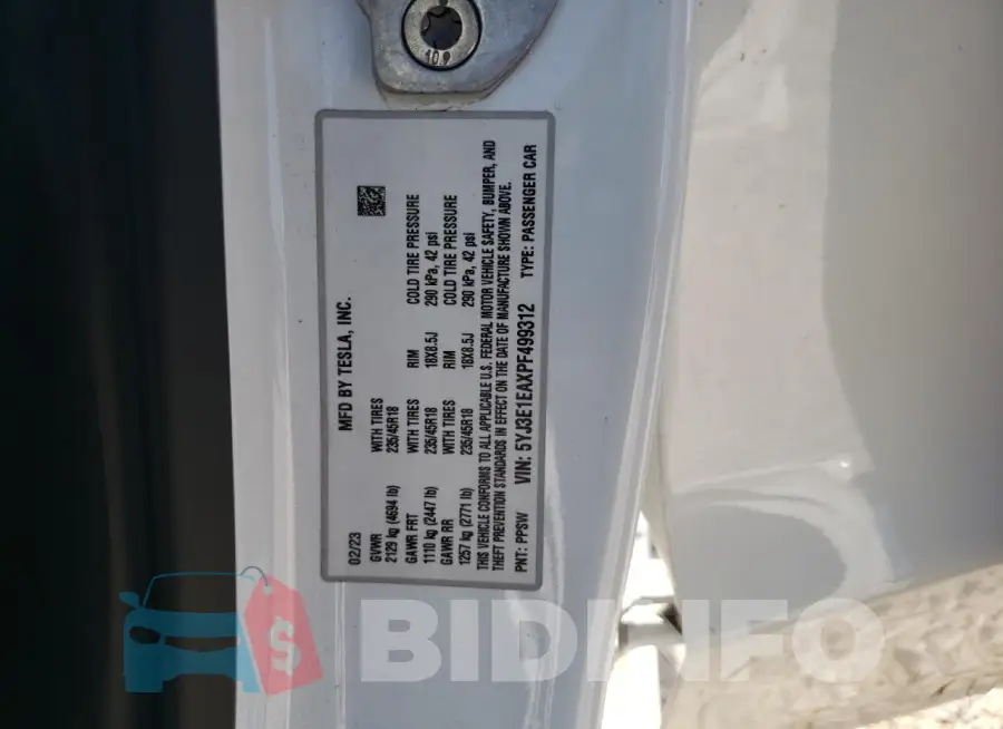 5YJ3E1EAXPF499312 Photo# 12