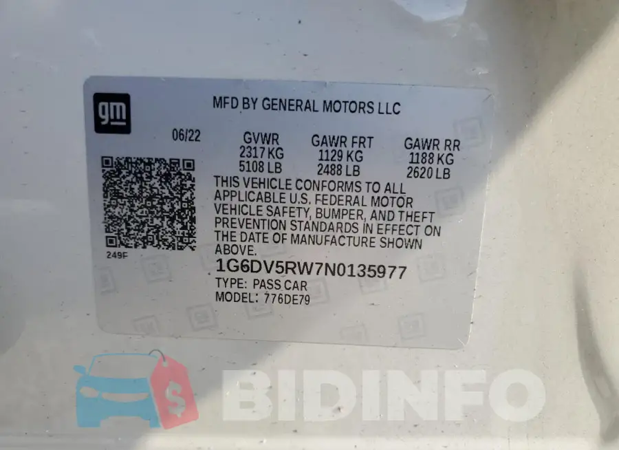 1G6DV5RW7N0135977 Photo# 12
