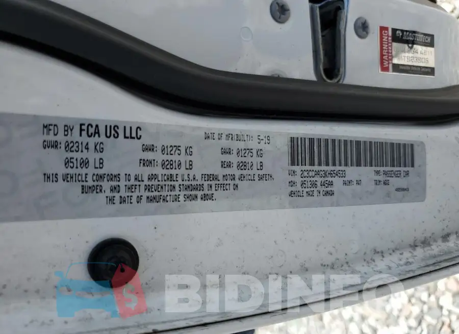 2C3CCAAG3KH654533 Photo# 12