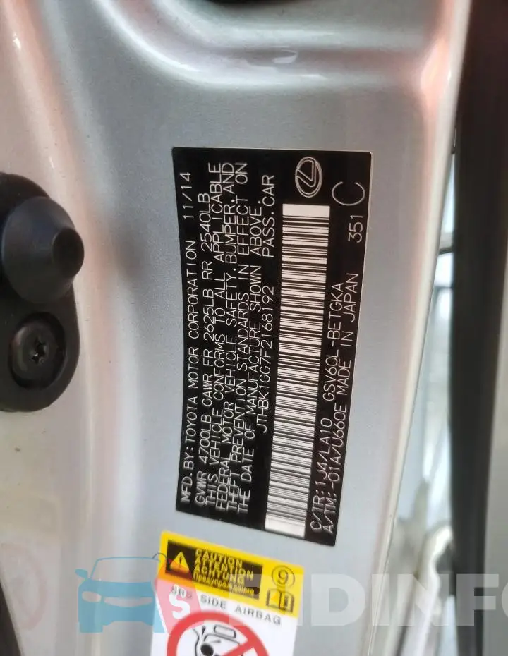 JTHBK1GG7F2168192 Photo# 12