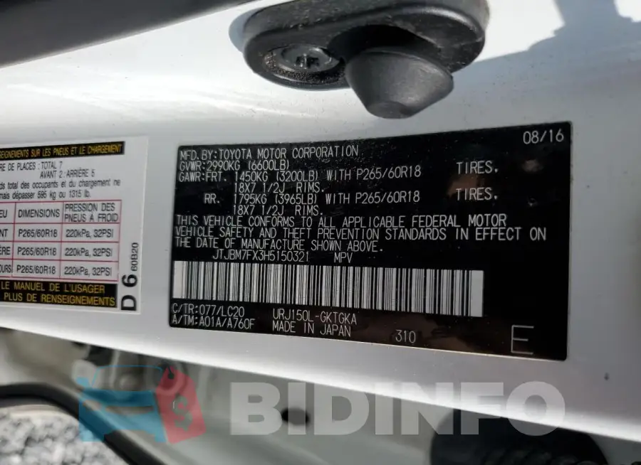 JTJBM7FX3H5150321 Photo# 13