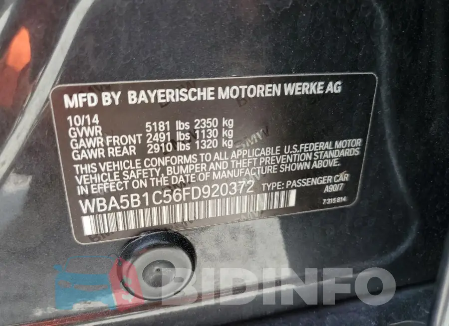 WBA5B1C56FD920372 Photo# 13