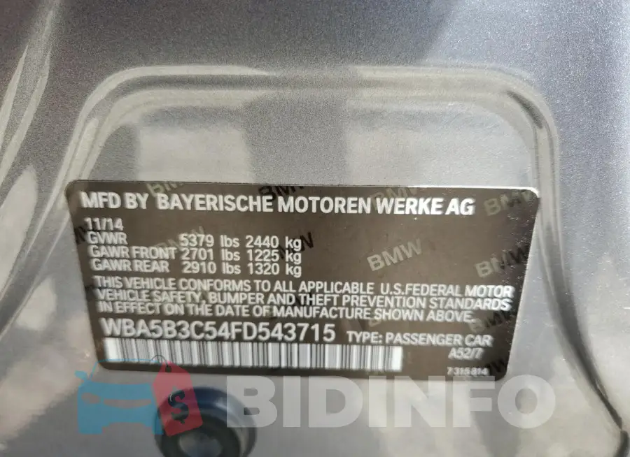 WBA5B3C54FD543715 Photo# 12