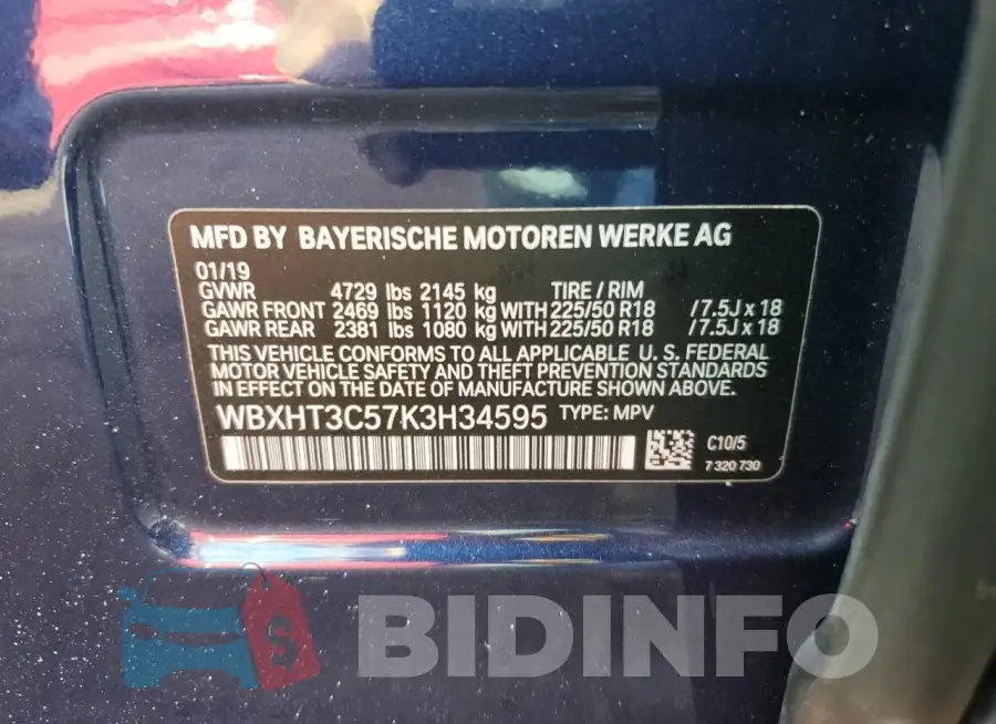WBXHT3C57K3H34595 Photo# 13