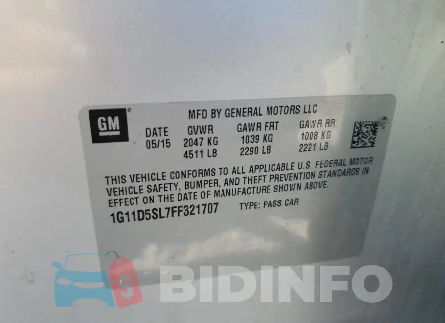 1G11D5SL7FF321707 Photo# 12