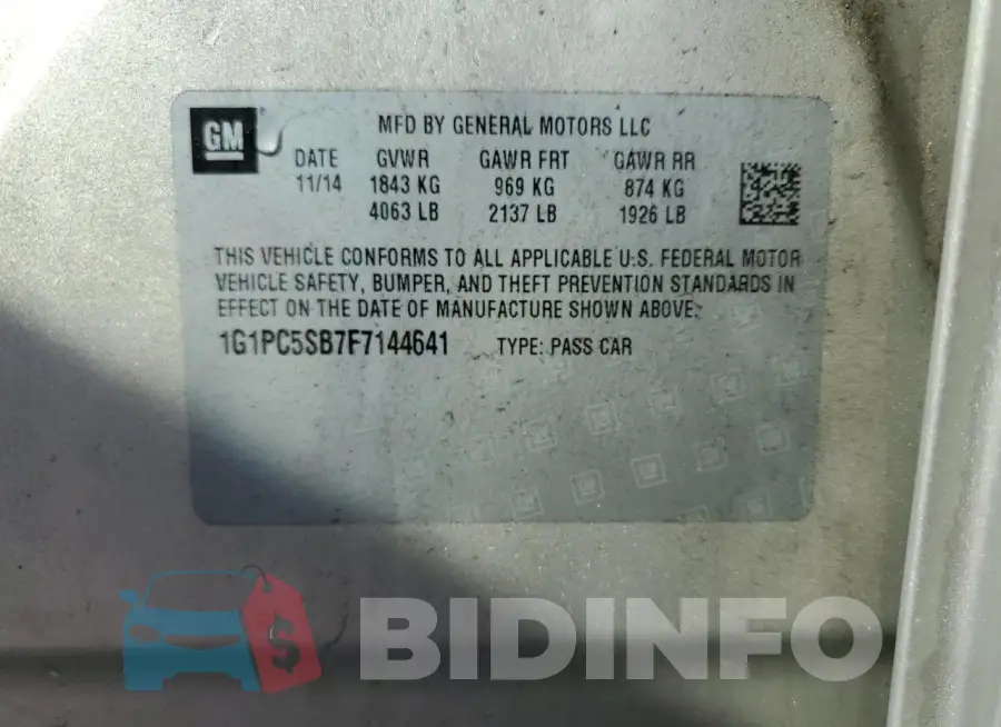 1G1PC5SB7F7144641 Photo# 12