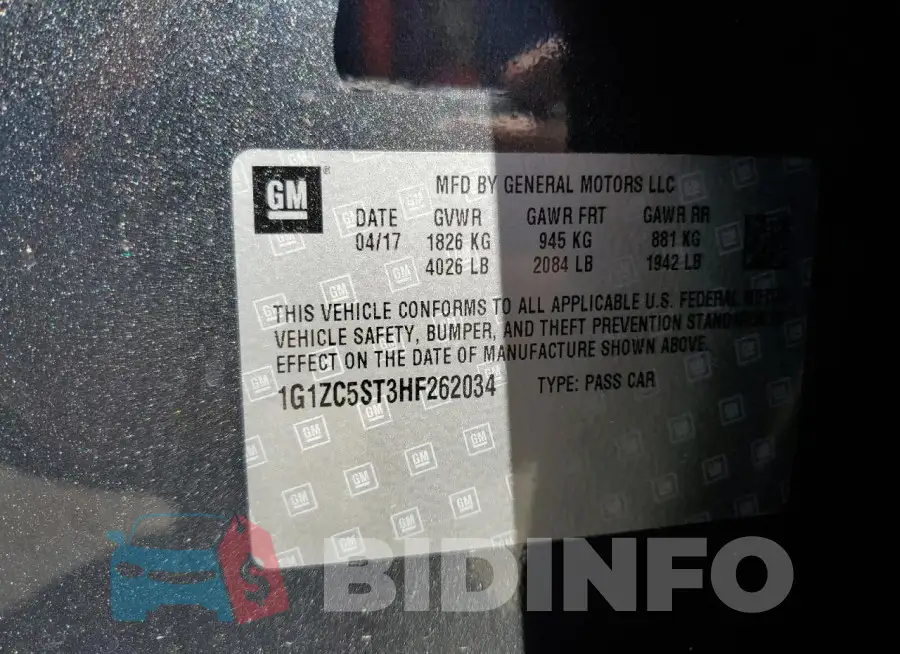 1G1ZC5ST3HF262034 Photo# 12