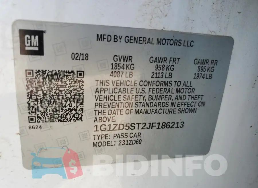 1G1ZD5ST2JF186213 Photo# 11