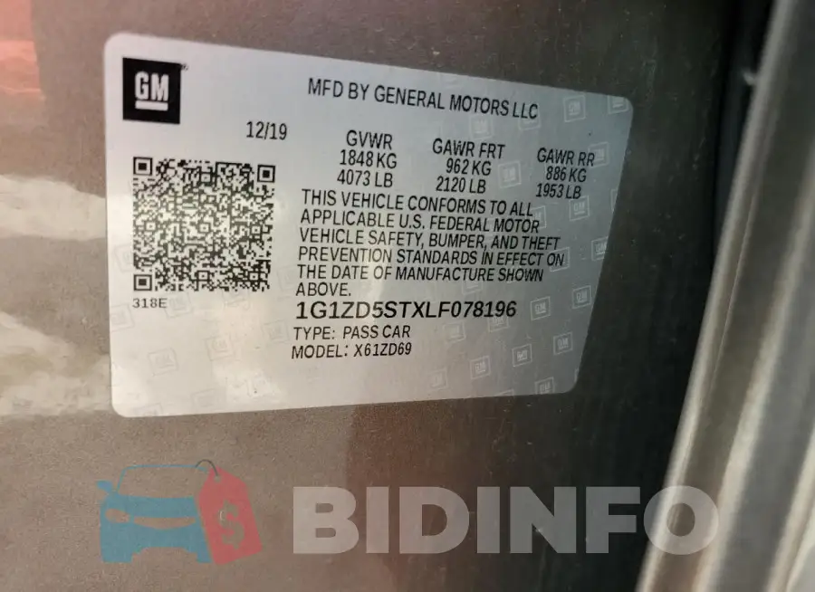 1G1ZD5STXLF078196 Photo# 13