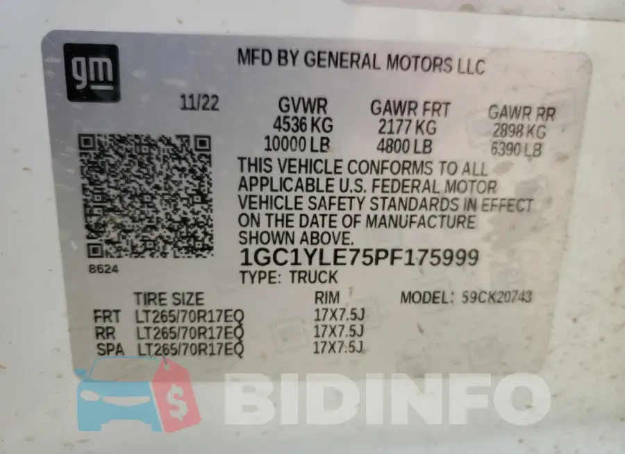 1GC1YLE75PF175999 Photo# 12
