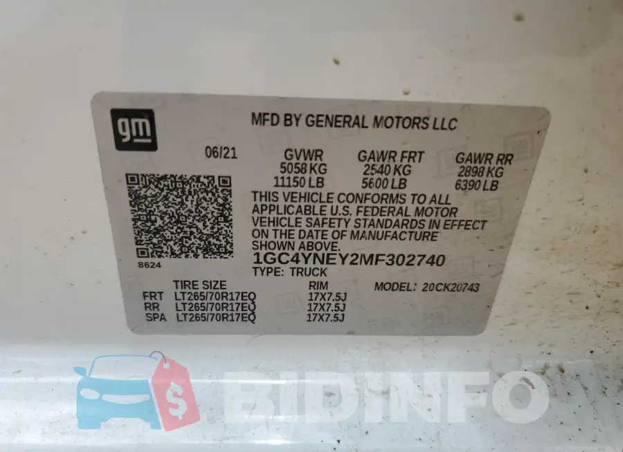1GC4YNEY2MF302740 Photo# 12