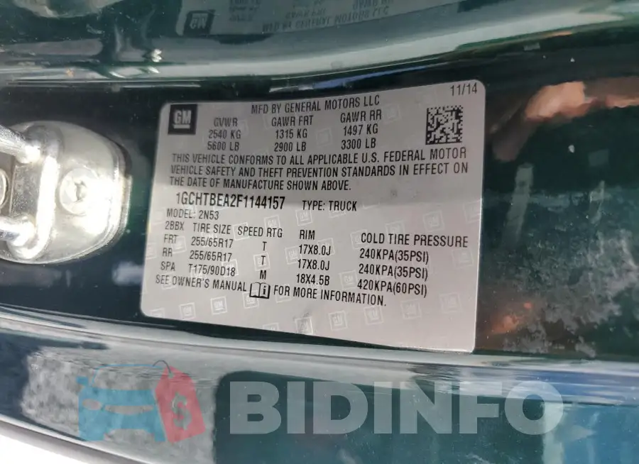 1GCHTBEA2F1144157 Photo# 12