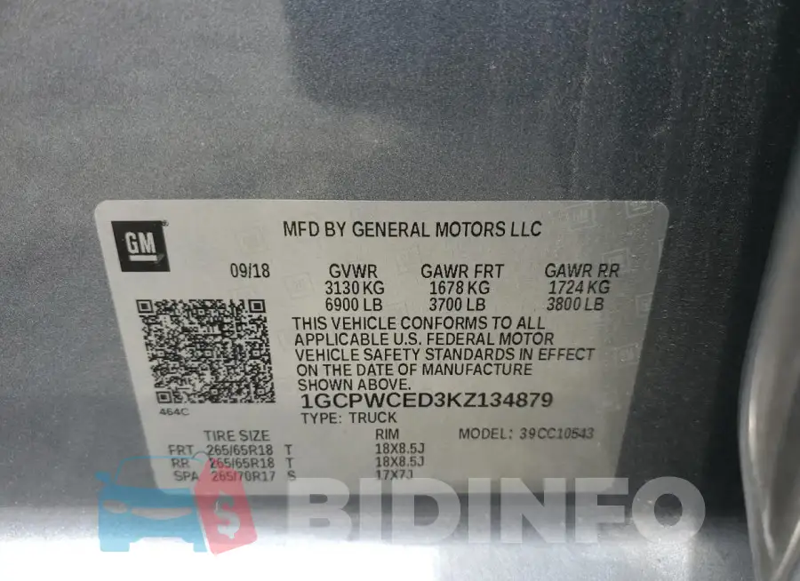1GCPWCED3KZ134879 Photo# 12